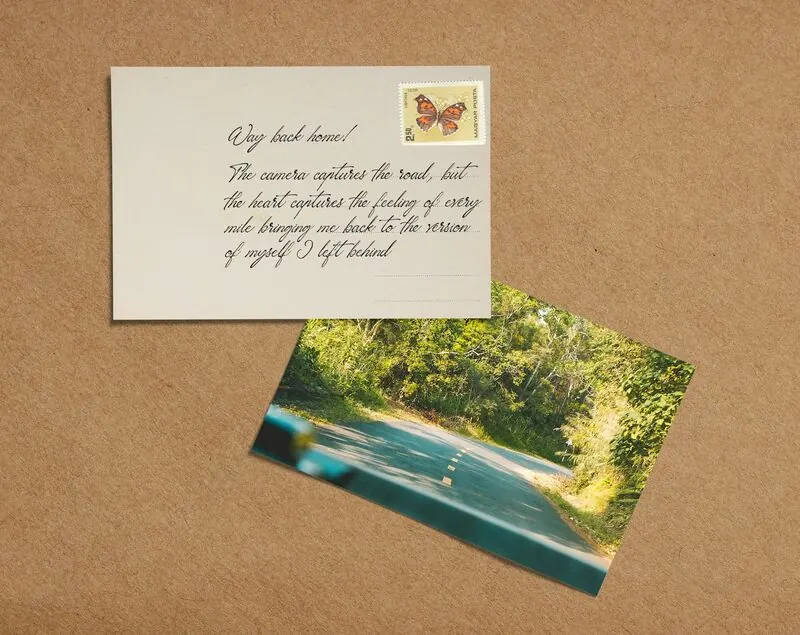 Handwritten postcard